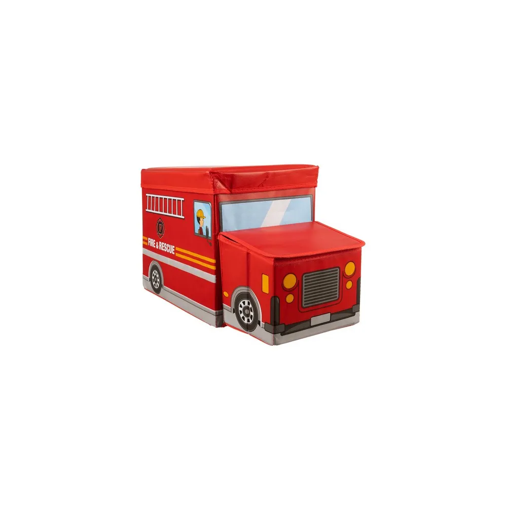 składany organizer z wzorem wóz strażacki w dziecięcym pokoju