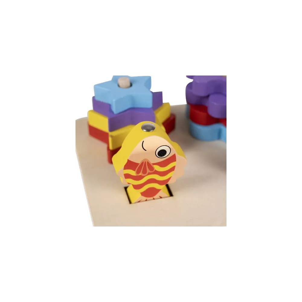 detale kolorowych klocków sortera drewnianego