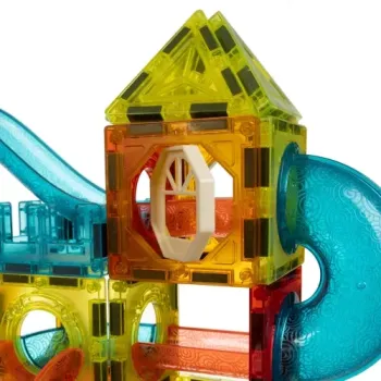 klocki magnetyczne z książką wzorów do budowania