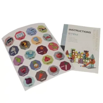 opakowanie klocków magnetycznych z widocznymi wymiarami