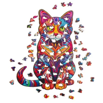 Fragment układanki pokazujący różnorodne barwy elementów