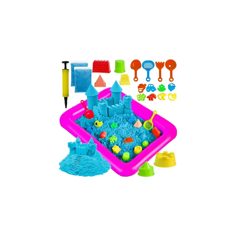 zestaw kreatywnego piasku z dmuchaną piaskownicą i foremkami