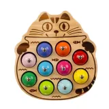 plansza graficzna w kształcie kotka z elementami gry