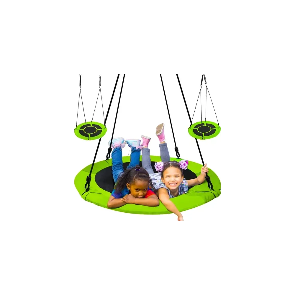 huśtawka bocianie gniazdo zielono-czarna widok z góry