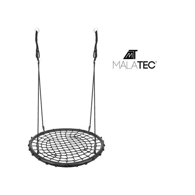 czarne bocianie gniazdo z solidnym stelażem i plecionymi linami