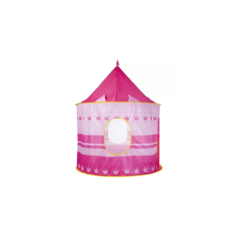 namiot różowy postawiony w dziecięcym pokoju