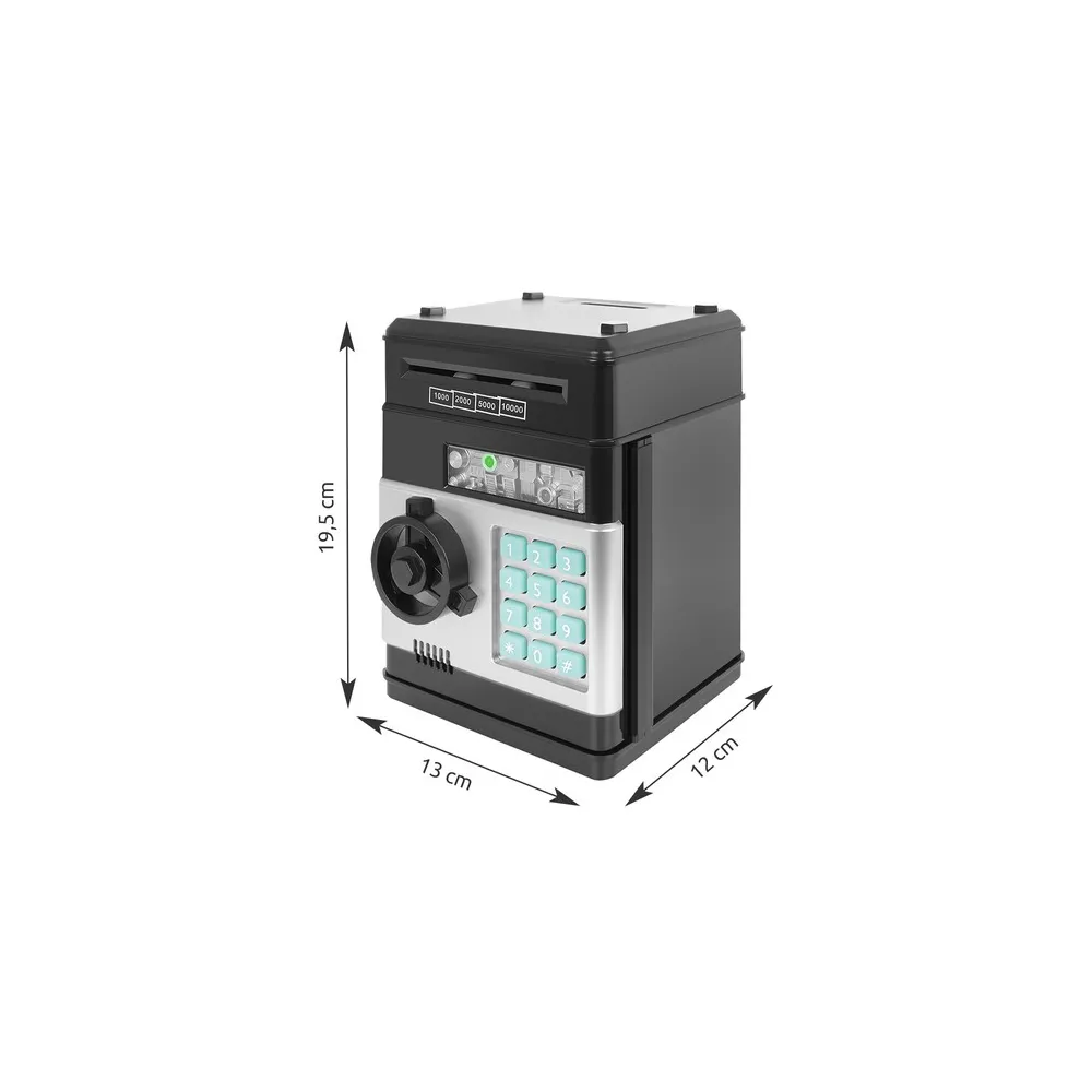 otwarte drzwiczki sejfu pokazujące miejsce na monety i banknoty