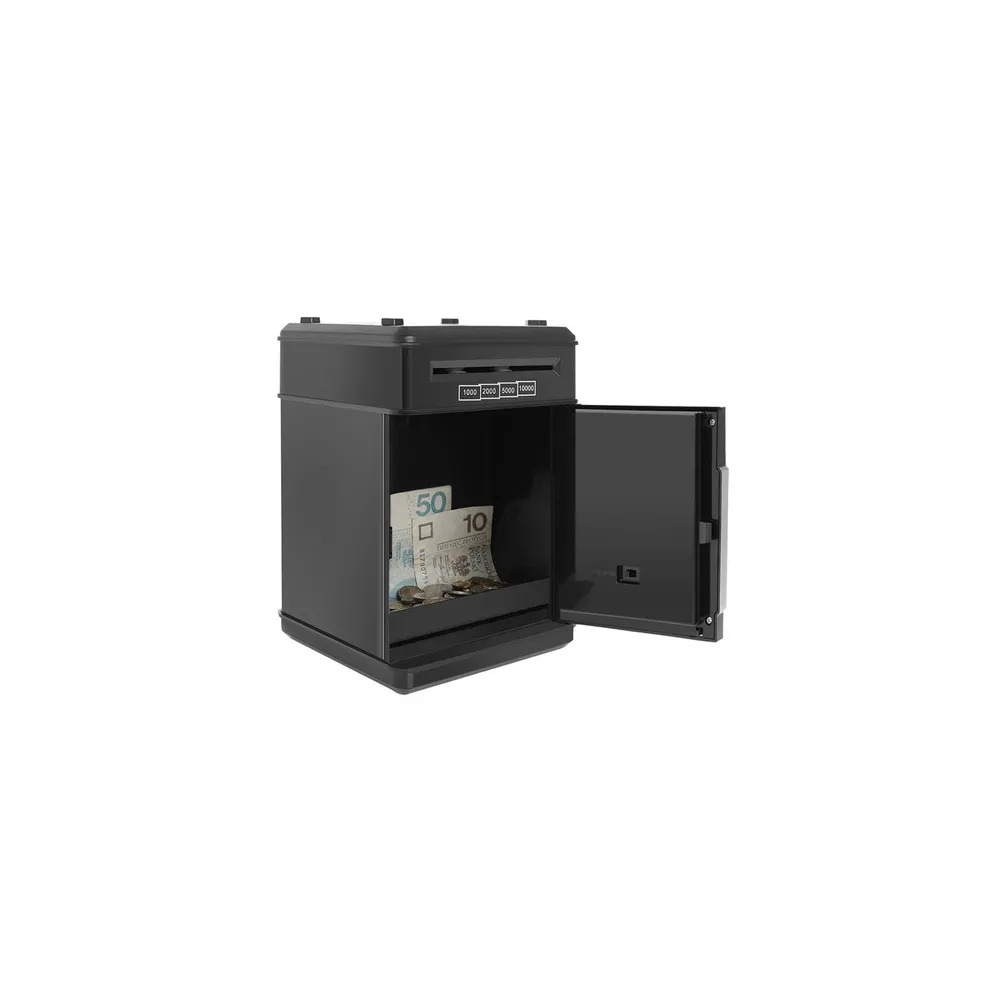 widok skarbonki sejfu z zamkniętymi drzwiczkami