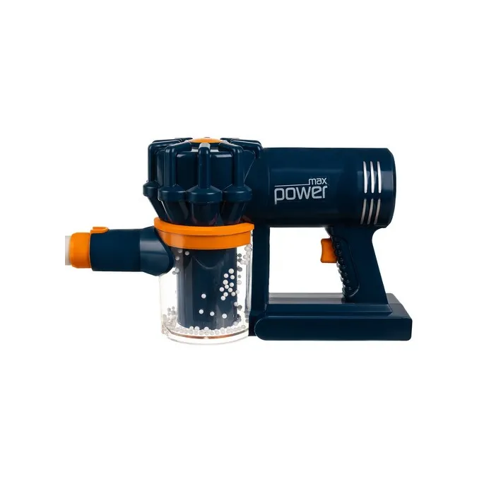 odkurzacz dziecięcy w kolorach granatowym, białym i pomarańczowym