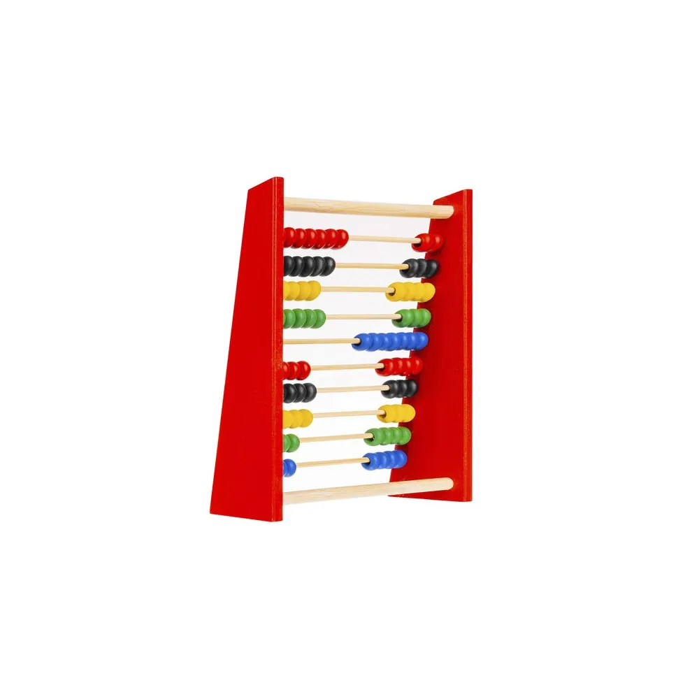 Liczydło drewniane 23526 w ujęciu z przodu na kolorowe koraliki