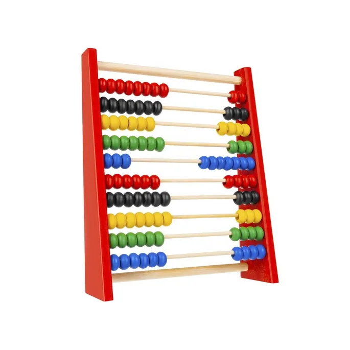 Zbliżenie na stabilne boczki liczydła z drewnianym podparciem