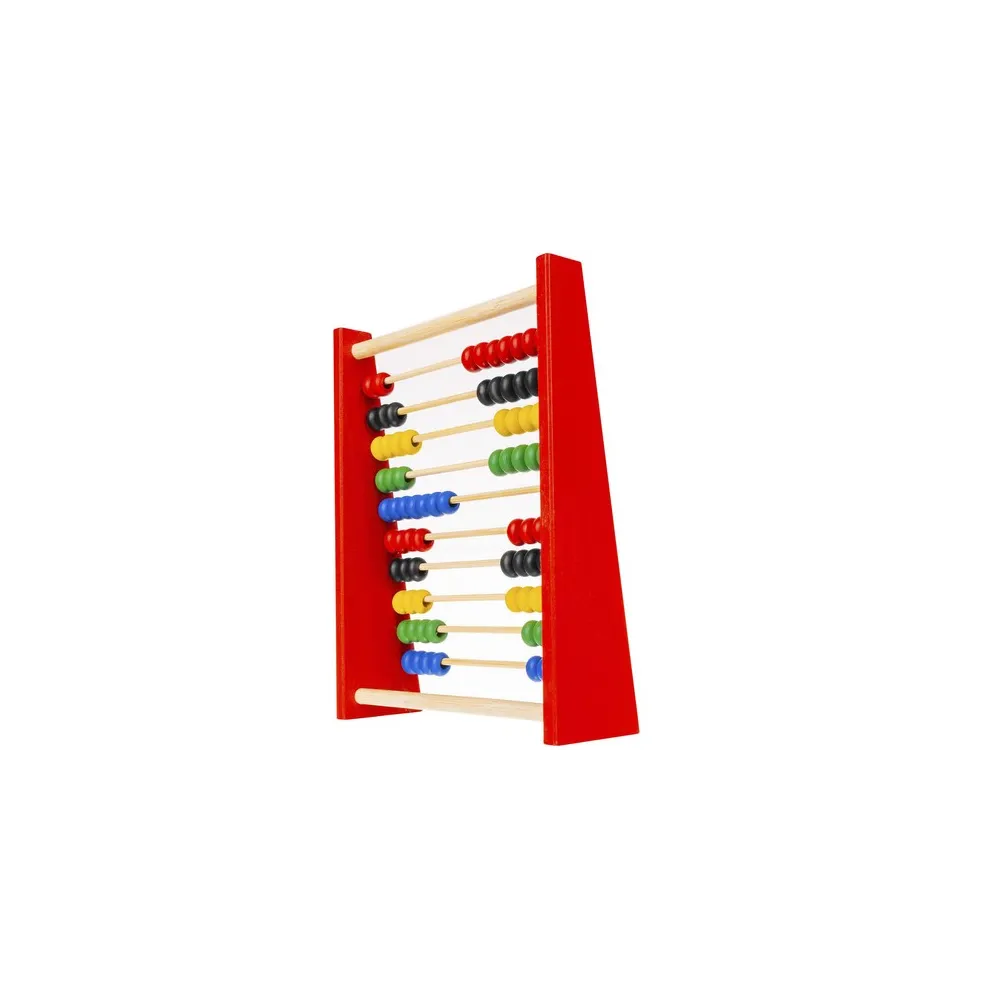 Drewniane liczydło 23526 z równo ułożonymi koralikami na wszystkich rzędach