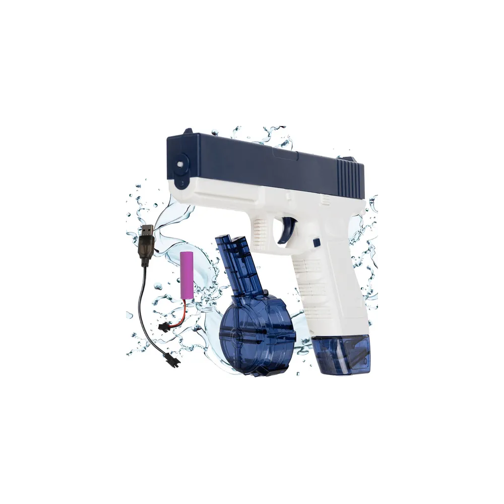 Automatyczny pistolet na wodę niebiesko-biały z magazynkiem
