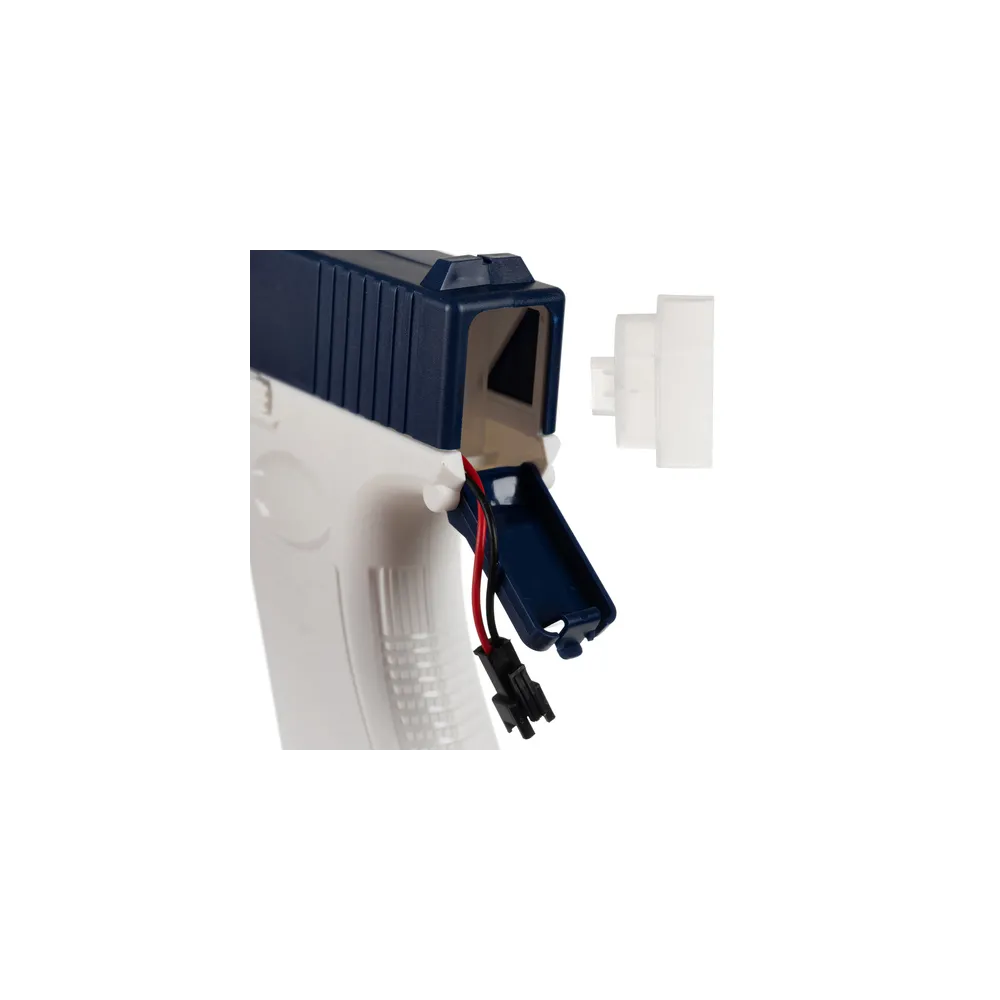 Detal mocowania magazynka w pistolecie na wodę