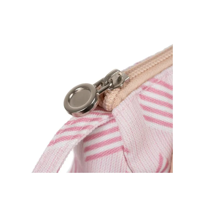 Pojemny piórnik szkolny różowy prezentowany z przodu