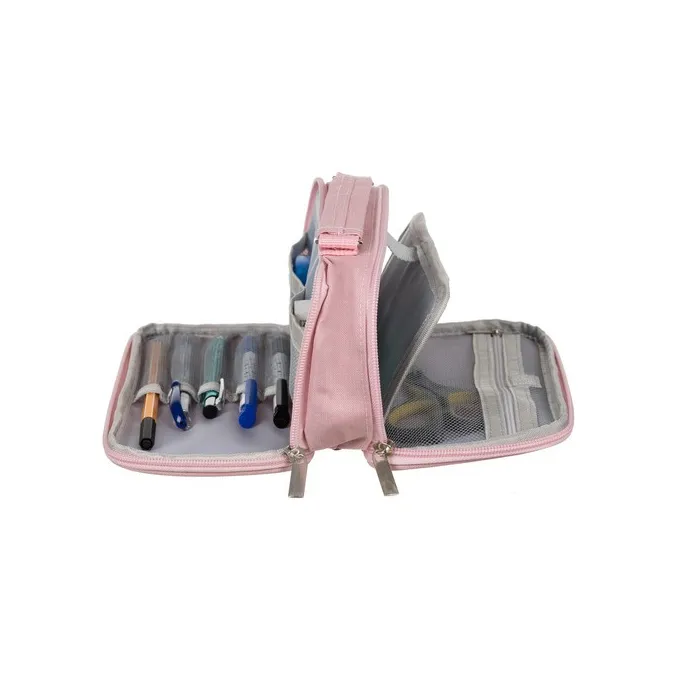 Różowy piórnik Maaleo 24517 pokazany z boku