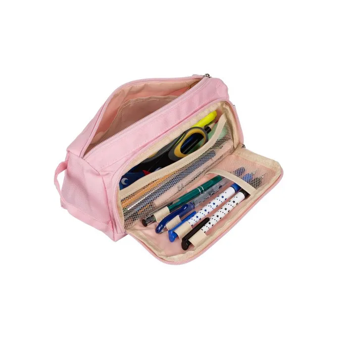 Wnętrze piórnika z miejscem na drobne akcesoria biurowe