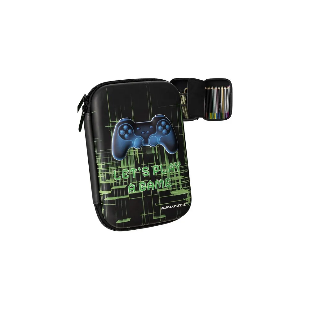 Piórnik rozkładany Kruzzel 24533 z motywem pad gamerski na kolorowej grafice