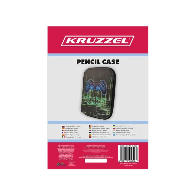 Widok główny piórnika szkolnego z zamkiem na dwa suwaki