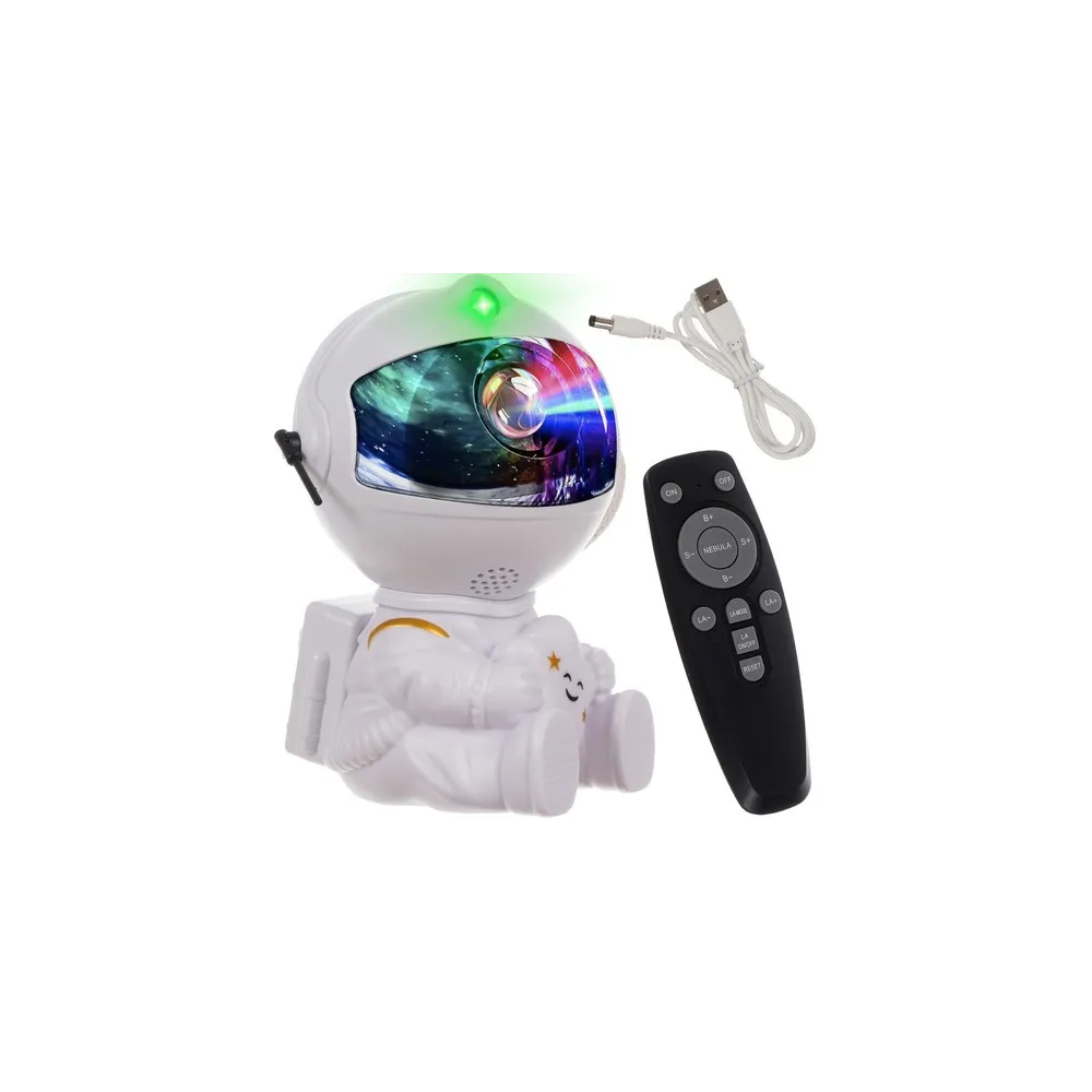 projektor gwiazd led w kształcie astronauty na białym tle