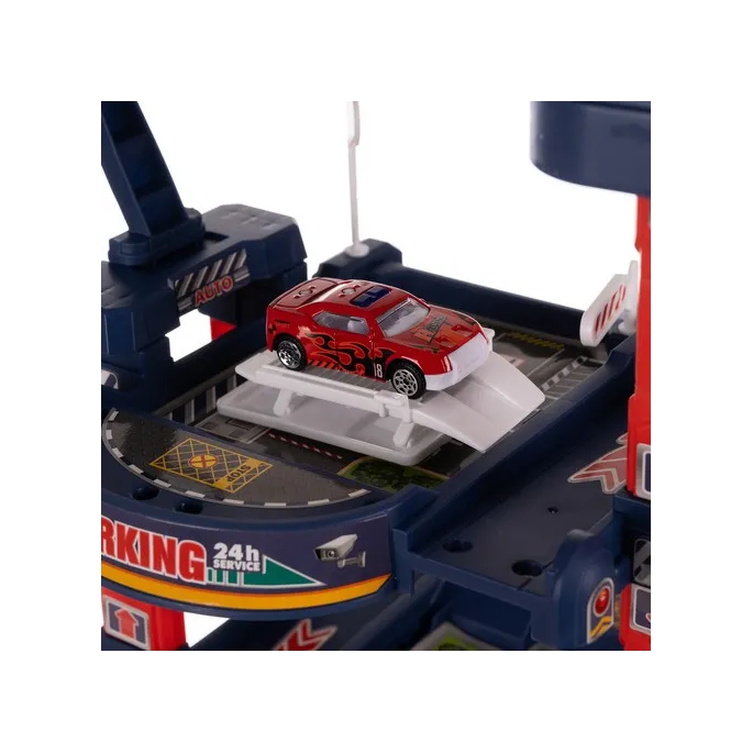 scena zabawy z samochodem wjeżdżającym na planszę miasta