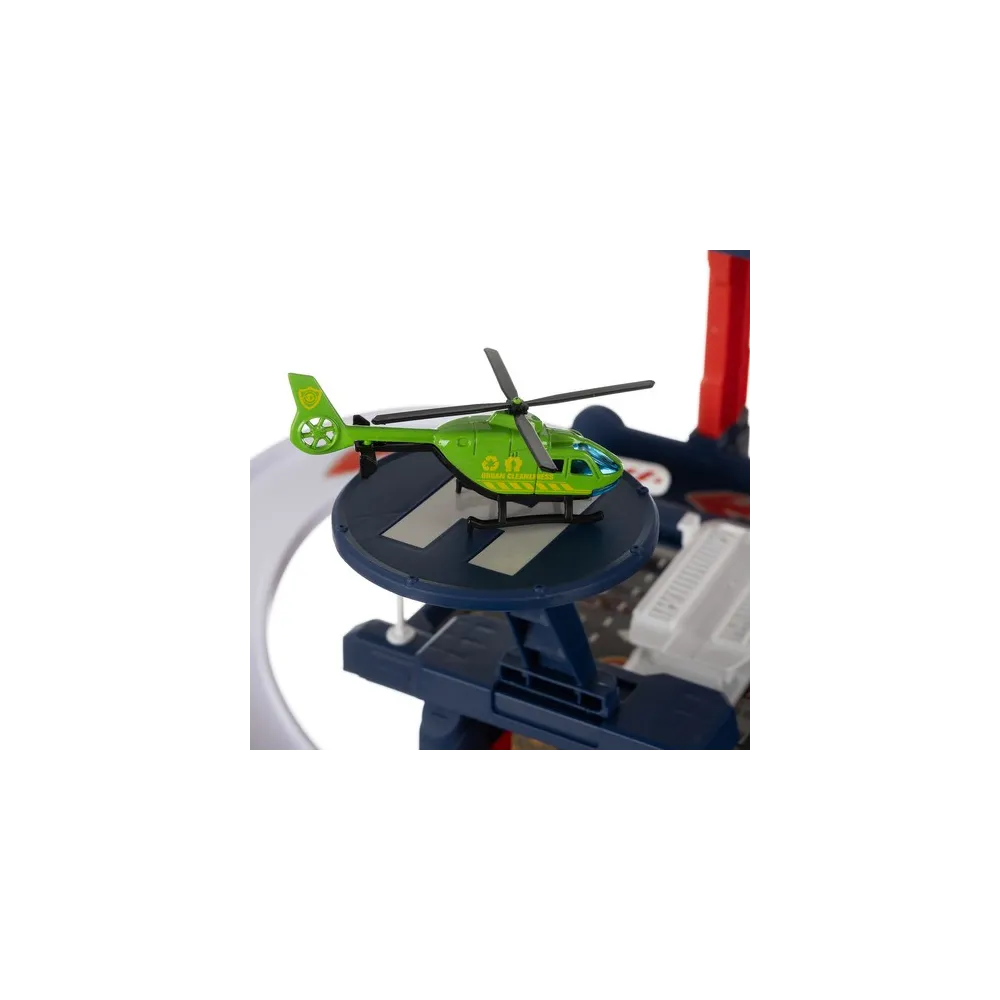 widok całego parkingu garażowego z efektami świetlnymi i dźwiękowymi