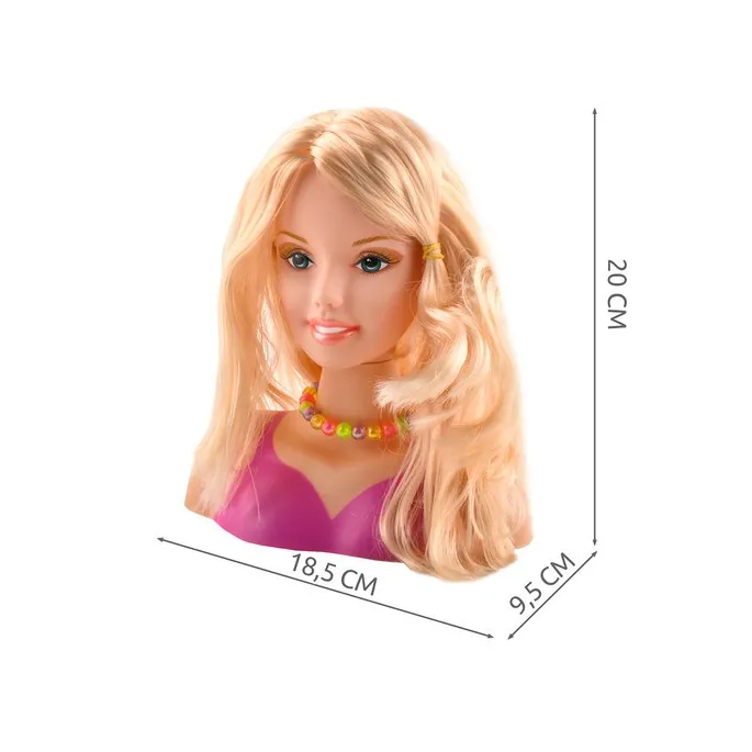 Grzebień i spinki z zestawu widoczne obok głowy modelki