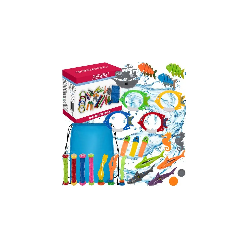 Kolorowe rybki do nurkowania rozłożone na tle basenu