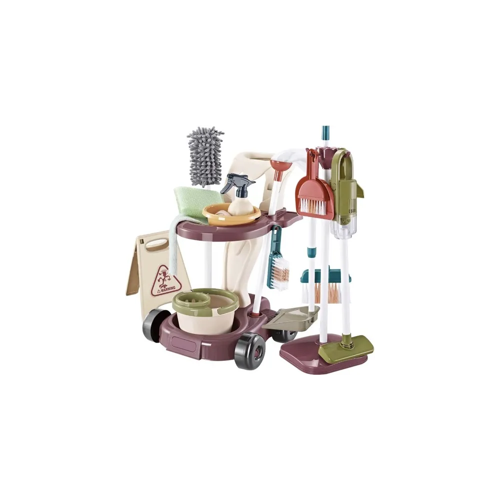 cały zestaw do sprzątania kruzzel 24747 na wózku z akcesoriami