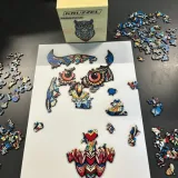 drewniane puzzle Kruzzel 24551 rozłożone na jasnej powierzchni