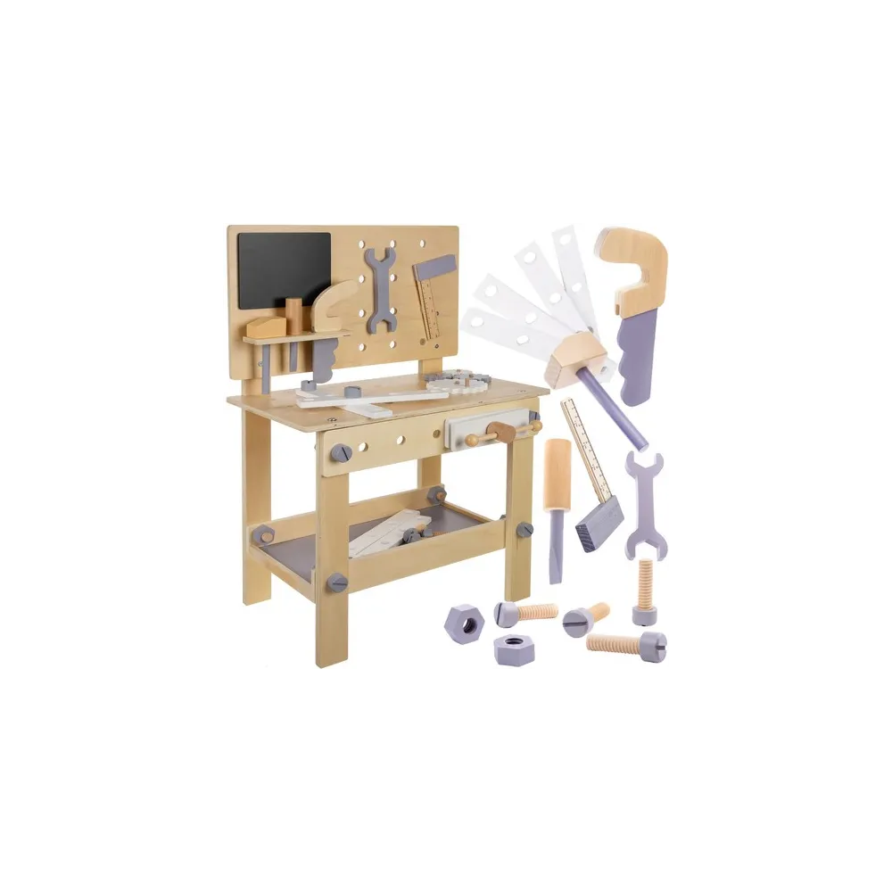 Drewniany warsztat zabawkowy Kruzzel 24820 z akcesoriami dla dzieci