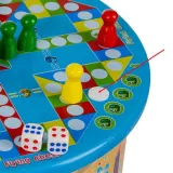 sensoryczna kula na torze w drewnianej kostce edukacyjnej