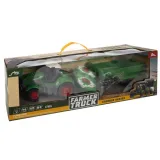 zbliżenie na przyczepę z wywrotką i otwartą burtą