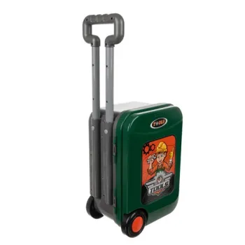 widok walizki warsztatu z rozłożonym blatem gotowym do zabawy