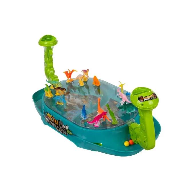 zestaw piłek do gry Bitwa dinozaurów rozłożonych obok planszy