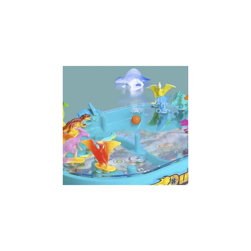 plansza gry Bitwa dinozaurów ustawiona na stole w pokoju dziecięcym