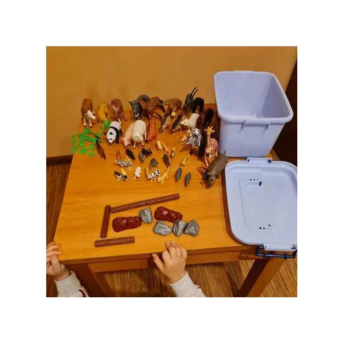 zestaw figurek safari: zebra, lew i hipopotam kruzzel 24816