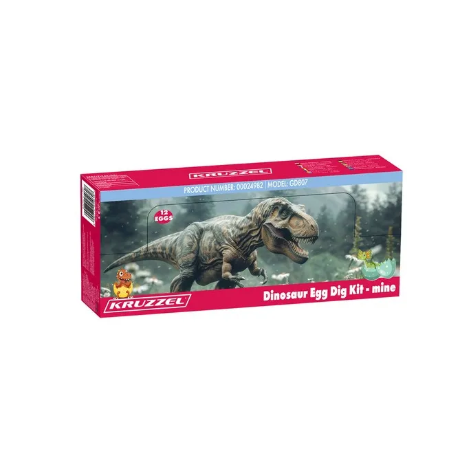 zbliżenie na jajka z ukrytymi modelami dinozaurów