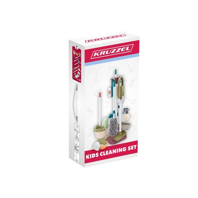 Interaktywny odkurzacz dziecięcy w zestawie sprzątającym Kruzzel