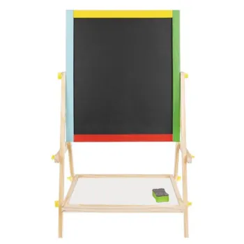 Wyposażenie zestawu do tablicy drewnianej: kredy, gąbka i mazak