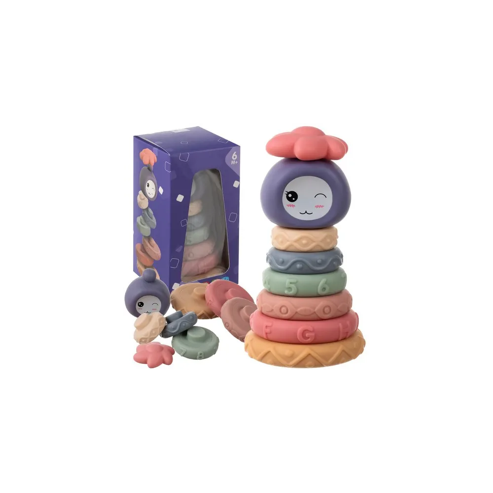 Klocki sensoryczne miękkie Kruzzel 25116 w różnych kolorach na białym tle