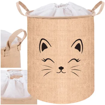 Kosz na zabawki Kruzzel 24727 w beżowym kolorze z nadrukiem