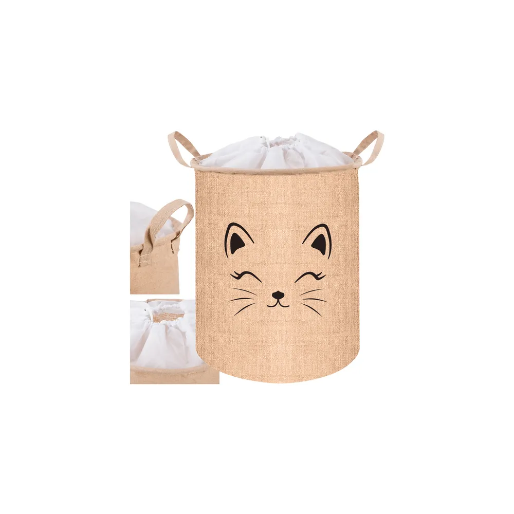 Kosz na zabawki Kruzzel 24727 w beżowym kolorze z nadrukiem