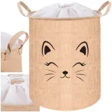 Kosz na zabawki Kruzzel 24727 w beżowym kolorze z nadrukiem