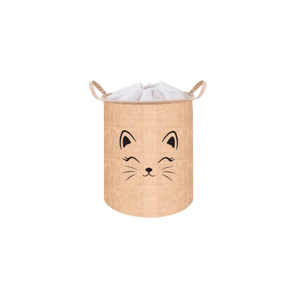 Składany kosz na zabawki widoczny w wersji z zamkniętym wiekiem