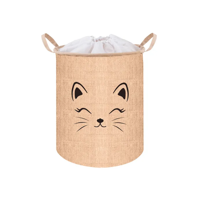 Składany kosz na zabawki widoczny w wersji z zamkniętym wiekiem