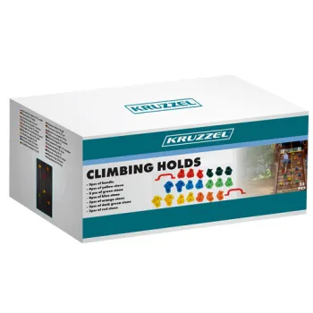 wyprofilowane uchwyty wspinaczkowe dla dzieci kruzzel ułożone w rzędzie