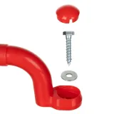 cały zestaw kamieni wspinaczkowych i uchwytów na drewnianym tle