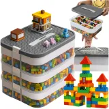 Pudełko na klocki Kruzzel 25757 widok z przodu na wszystkie poziomy