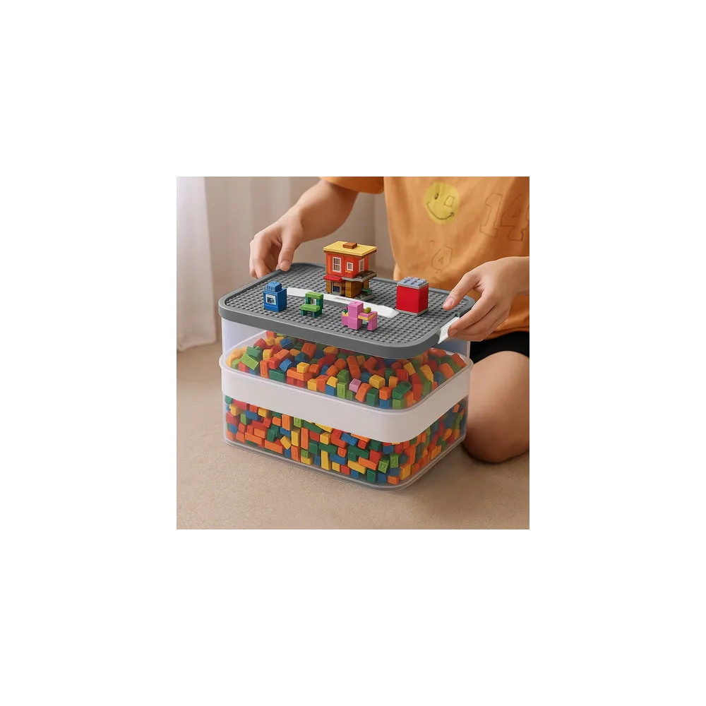 Zdjęcie prezentujące zaokrąglone krawędzie organizeru na klocki